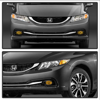 Spyder Honda Civic 2013-2014 4dr OEM Fog Light W/Switch Yellow FL-HC2013-4D-Y 5077752 5077752 Photo - Mounted