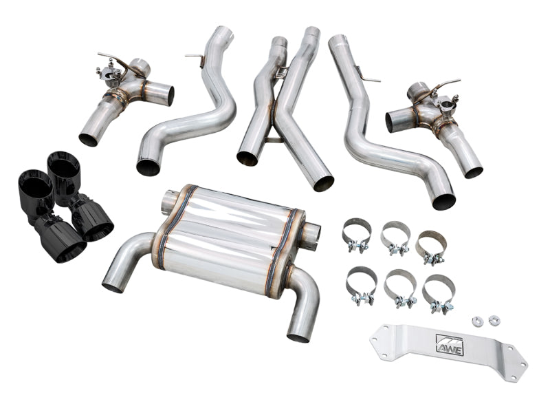 AWE Tuning BMW F8X M3/M4 SwitchPath Catback Exhaust - Diamond Black Tips 3025-43074 3025-43074 Photo - out of package