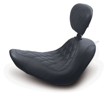 Mustang Motorcycle Mustang 06-17 Harley Softail Wide Tire(200mm)Wide Tripper Solo Seat w/DBR Diamond Stitch - Black 79738 79738 Photo - Primary