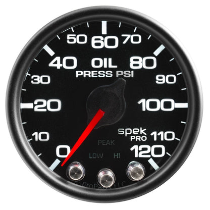 Autometer Gauge, Oil Press, 2 1/16", 120psi, Stepper Motor w/Peak & Warn, Blk/Bl P32532 User 1