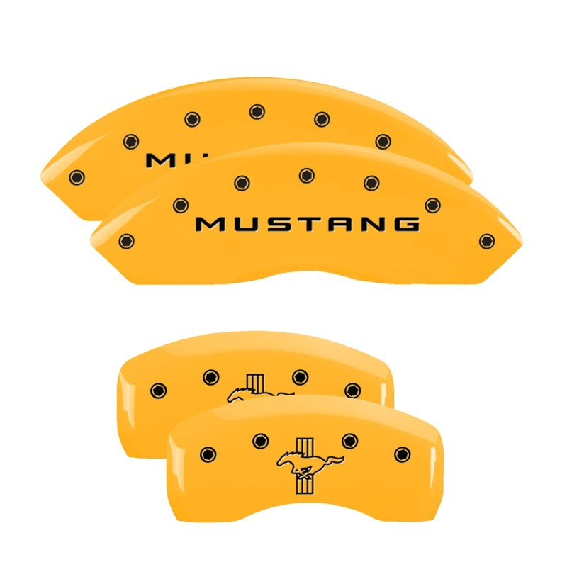 MGP 4 Caliper Covers Engraved Front Mustang Rear Bar & Pony Yellow Finish Blk Char 2004 Ford Mustang 10017SMBPYL 10017SMBPYL Photo - Primary