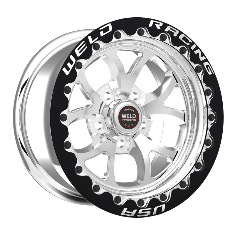 Weld S76 17x10 / 5x115 BP / 6.7 BS Polished Wheel (High Pad) - Black Single Beadlock 76HP7100W67F