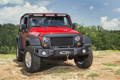 Rugged Ridge Spartan Grille,Satin Black;07-18 Jeep Wrangler JK 12034.01 Photo - Mounted