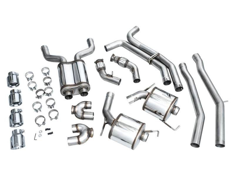 AWE Tuning 19-23 Audi C8 S6/S7 2.9T V6 AWD Touring Edition Exhaust - Chrome Silver Tips 3015-42103 3015-42103 Photo - out of package