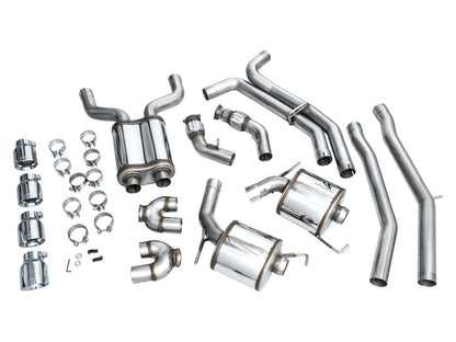 AWE Tuning 19-23 Audi C8 S6/S7 2.9T V6 AWD Touring Edition Exhaust - Chrome Silver Tips 3015-42103 3015-42103 Photo - out of package