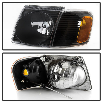 SPYDER xTune 01-03 Ford Explorer Sport 4pc OEM Style Headlights w/Corner - Black (HD-JH-FEXP01-ST-BK) 9042614 9042614 Photo - Unmounted