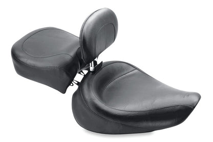 Mustang Motorcycle Mustang 91-05 Harley Dyna Wide Touring Solo Seat w/Driver Backrest - Black 79129 79129 Photo - Primary