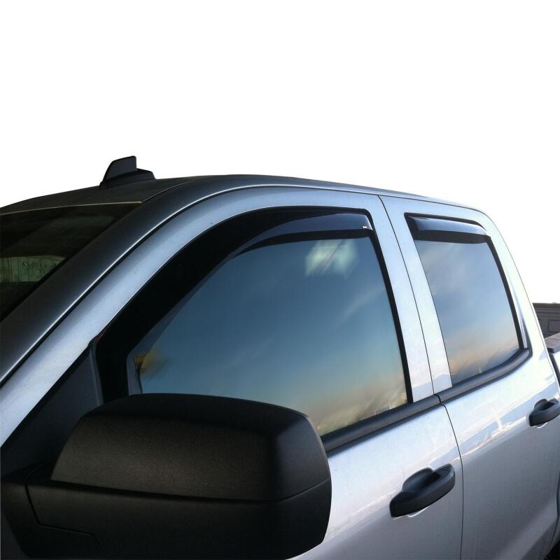 Westin 2014-2018 Chevy Silverado 1500 Dbl Cab Wade In-Channel Wind Deflector 4pc - Smoke 72-39417 72-39417 Photo - Mounted
