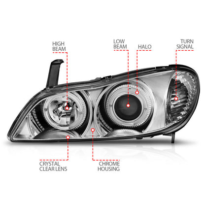 Anzo 2000-2004 Infiniti I30 Projector Headlights w/ Halo Chrome 121078 User 4