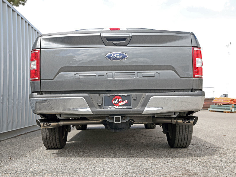 aFe Gemini XV 3in 304 SS Cat-Back Exhaust 15-20 Ford F-150 V6 2.7L/3.5 w/ Polished Tips 49-33123-P 49-33123-P Photo - Mounted