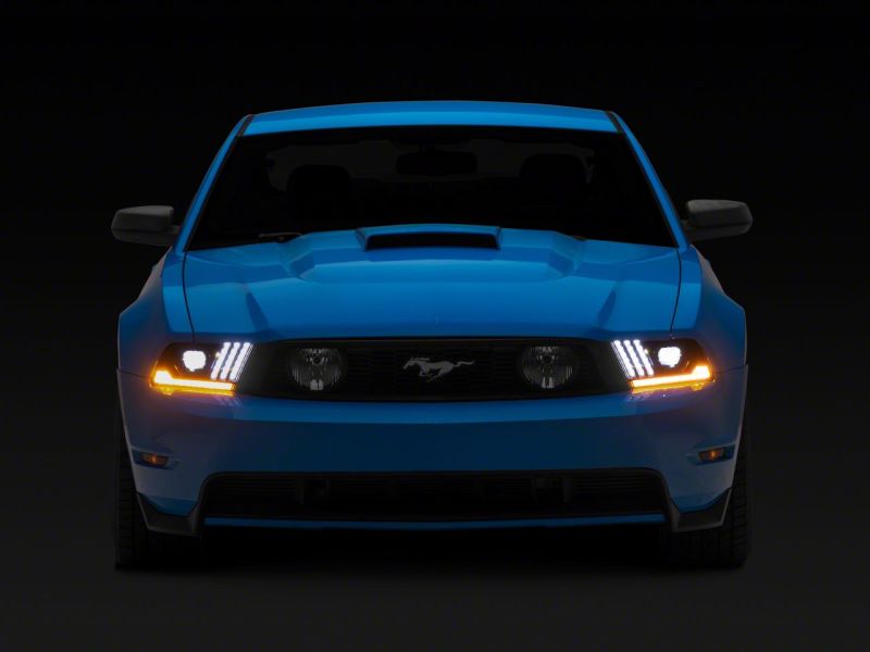 Raxiom 10-12 Ford Mustang LED Projector Headlights SEQL Turn Signals- Blk Housing (Clear Lens) 426685 426685 Photo - Close Up