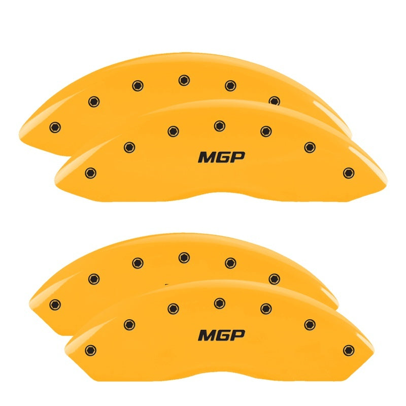 MGP 4 Caliper Covers Engraved Front & Rear MGP Yellow Finish Black Char 2014 Chevrolet Express 2500 14243SMGPYL 14243SMGPYL Photo - Primary
