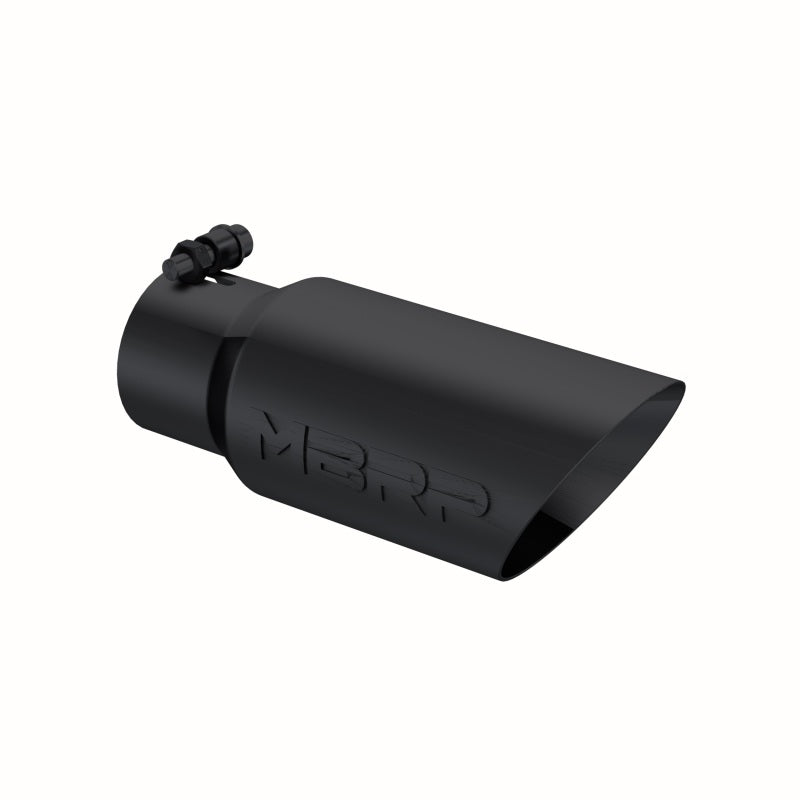 MBRP Universal Tip 4in OD 3in Inlet 10in Length Dual Wall Angled End Black T5156BLK Photo - Primary