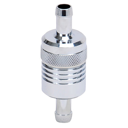 Russell Performance Chrome Street Fuel Filter (3in Length 1-1/8in diameter 3/8in inlet/outlet) 645120 645120 Photo - Unmounted