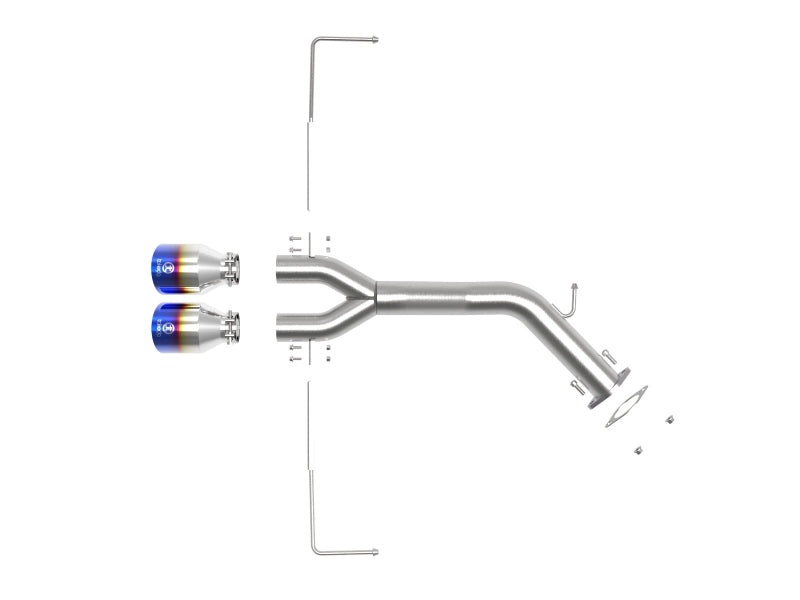 aFe Takeda 3in-2.5in 304 SS Axle-Back Exhaust w/Blue Flame Tip 19-20 Hyundai Veloster I4-1.6L(t) 49-37012-L 49-37012-L Photo - Unmounted