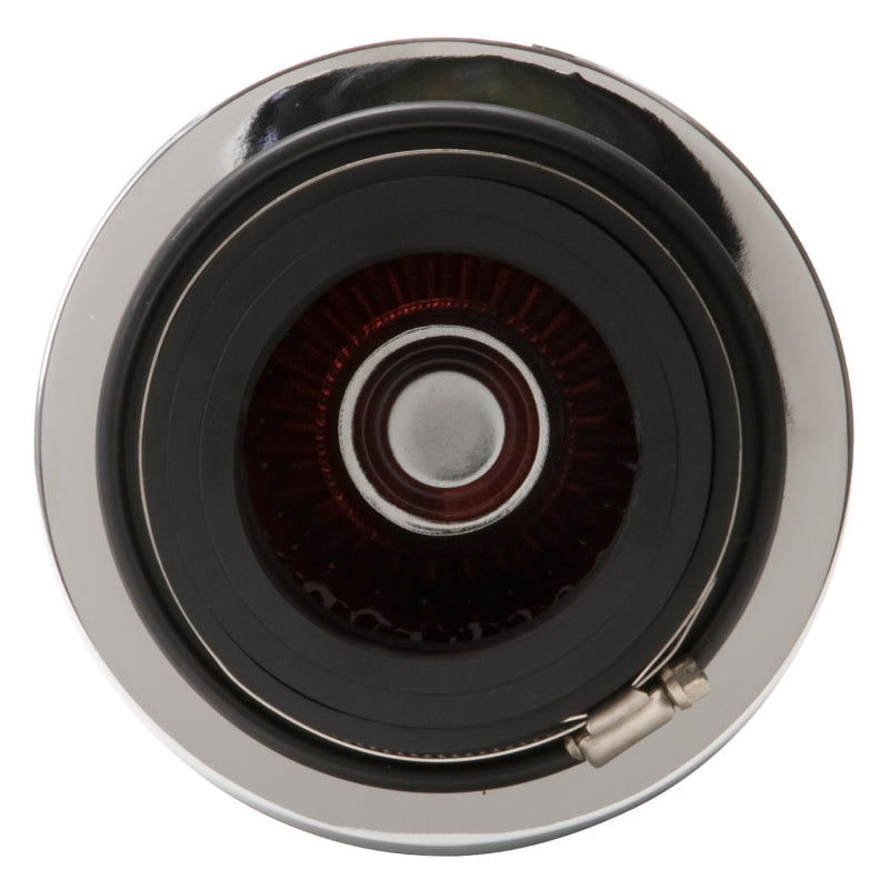 Edelbrock Air Filter, Pro-Flo Series, Conical, 3.7" Tall, Red/Chrome 43611 Photo - out of package