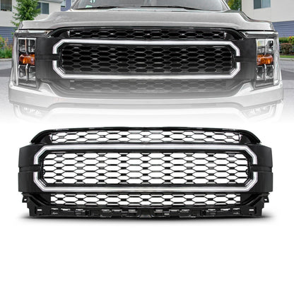 ANZO 21-23 Ford F150 Black Housing Full LED Light Tube Front Grille 901029 901029 Photo - Primary
