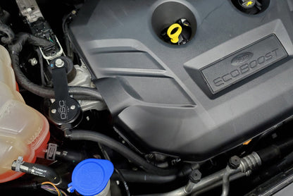 J&L 13-19 Ford Fusion 2.0L EcoBoost Passenger Side Oil Separator 3.0 - Black Anodized 3032P-B 3032P-B Photo - Mounted