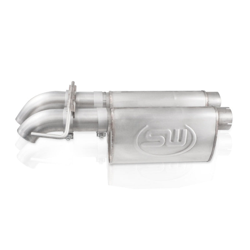 Stainless Works 2010-14 Ford Raptor 3in Exhaust Chambered Mufflers Dump Exit FTR13CBDP FTR13CBDP Photo - out of package