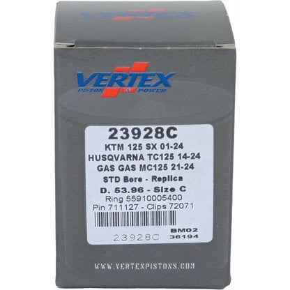 Vertex Pistons Vertex Piston 01-16 KTM 125 EXC 125cc Cast Replica Piston Kit 23928C 23928C Photo - Primary