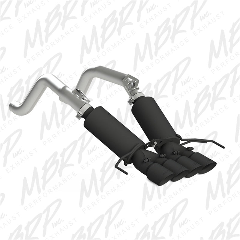 MBRP 14-15 Chevy Corvette V8 6.2L 3in Black Dual Cat Back w/ 4in Quad Dual S7030BLK Photo - Primary