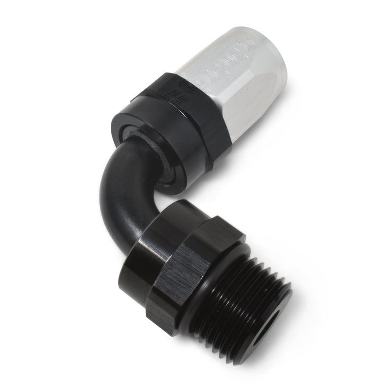 Russell Hose End #6 To #6 Radius Inlet Port 90 Deg Blk/Clr 612463 Photo - out of package