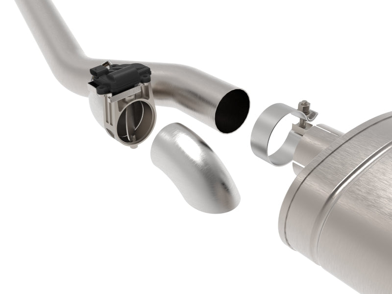 aFe Gemini XV 3in 304 SS Cat-Back Exhaust w/ Cutout 19-21 GM Silverado/Sierra 1500 V8- w/ Black Tips 49-34139-B 49-34139-B Photo - Close Up
