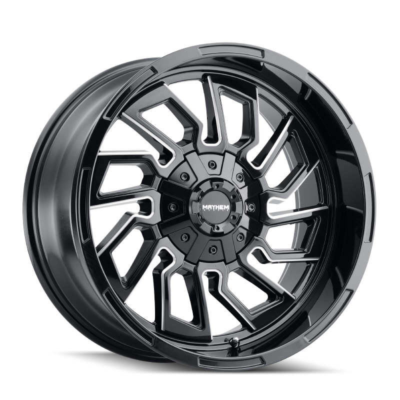 Mayhem 8111 Flywheel 20x10 / 5x127 BP / -19mm Offset / 87.1mm Hub Black w/ Milled Spokes Wheel 8111-2152BM 8111-2152BM Photo - Primary