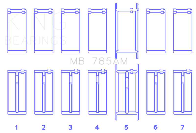 King Engine Bearings King Ford 200 3.3L 12V Main Bearing Set MB785AM MB785AM Photo - Primary