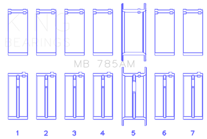 King Engine Bearings King Ford 200 3.3L 12V Main Bearing Set MB785AM MB785AM Photo - Primary