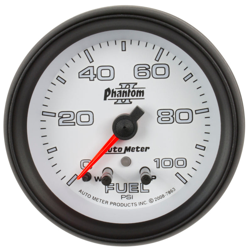 AutoMeter Gauge Fuel Press 2-5/8in. 100PSI Stepper Motor W/ Peak & Warn Phantom II 7863 7863 Photo - Primary