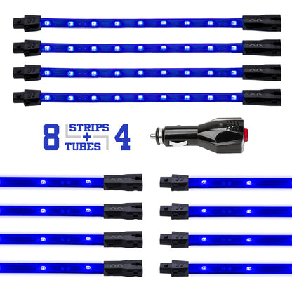 XKGLOW XK Glow Single Color XKGLOW UnderglowLED Accent Light Car/Truck Kit Blue - 8x24In Tube + 4x8In Strip XK041005-B XK041005-B User 1