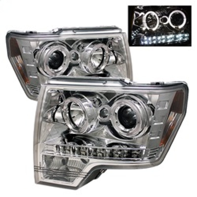 Spyder Ford F150 09-14 Projector Headlights Halogen Model- LED Halo LED Chrm PRO-YD-FF15009-HL-C 5010247 5010247 Photo - Primary