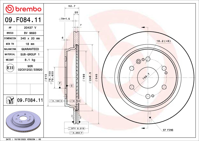 Brembo OE BRE UV Coated OE Equiv Rotors Brakes, Rotors & Pads Brake Rotors - OE main image