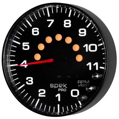 Autometer Gauge, Tachometer, 5", 11k Rpm, w/Shift Light & Peak Mem, Black/Black P239328 User 6
