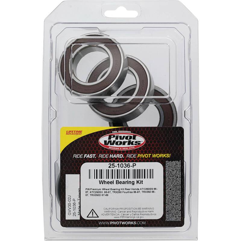 Pivot Works Honda Wheel Bearing Kit Premium Bearings 25-1036-P 25-1036-P Photo - Primary