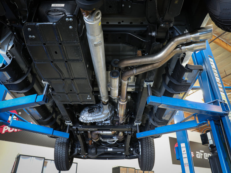 aFe Rebel Series 3in 409 SS Cat-Back Exhaust w/ Polish Tips 17-20 Ford F-250 V8 6.2L 49-43117-P 49-43117-P Photo - Mounted
