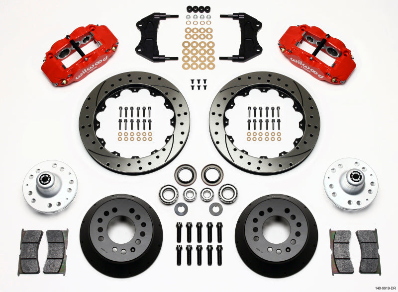 Wilwood Narrow Superlite 6R Front Hub Kit 12.88in Drill Red WWE ProSpindle 140-9919-DR 140-9919-DR Photo - Primary
