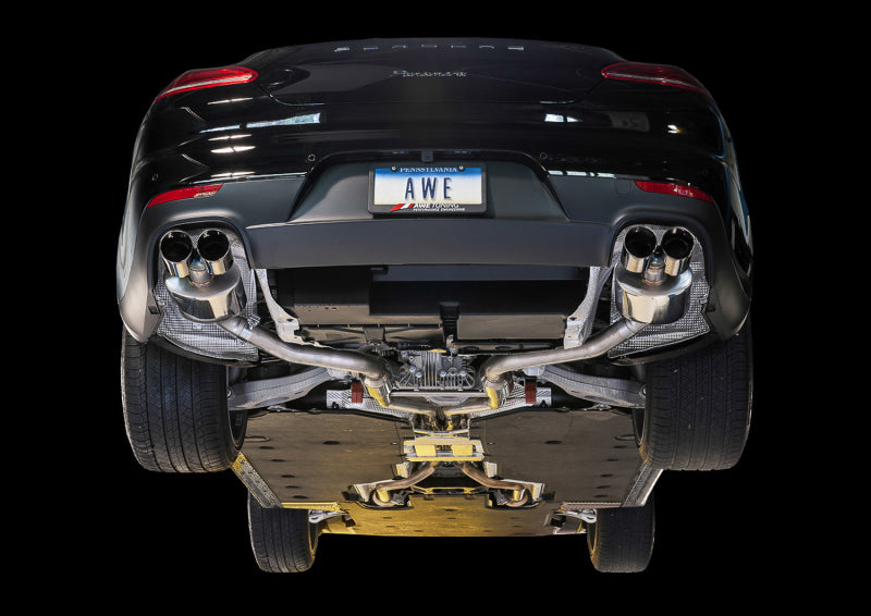 AWE Tuning Panamera 2/4 Track Edition Exhaust (2014+) - w/Chrome Silver Tips 3020-42022 3020-42022 Photo - Mounted