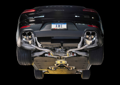 AWE Tuning Panamera 2/4 Track Edition Exhaust (2014+) - w/Chrome Silver Tips 3020-42022 3020-42022 Photo - Mounted