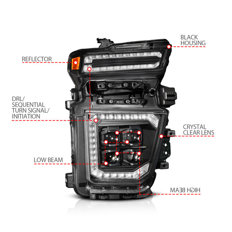 ANZO Z-Series 20-23 Chevy Silverado 2500/3500 Z-Series Full LED Proj Headlights Black - Pass. Side 111619X-R 111619X-R User 1