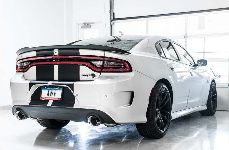 AWE Tuning 2015+ Dodge Charger 6.4L/6.2L SC Non-Resonated Touring Edition Exhaust - Silver Tips 3020-32056 3020-32056 Photo - Mounted