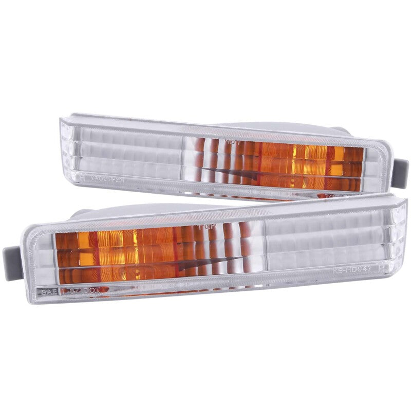 Anzo 1990-1991 Honda Accord Euro Parking Lights Chrome w/ Amber Reflector 511006 Photo - Primary