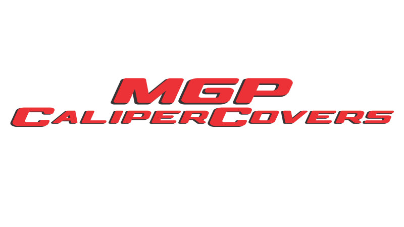 MGP 4 Caliper Covers Engraved Front &amp; Rear Denali Red finish Silver Engraved 34221SDNLRD