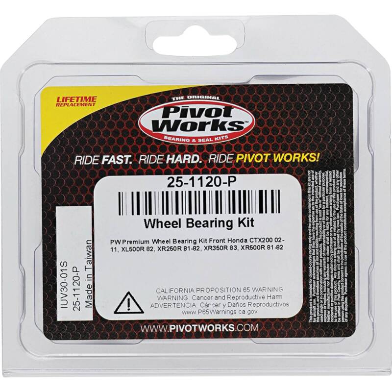 Pivot Works Honda Wheel Bearing Kit Premium Bearings 25-1120-P 25-1120-P Photo - Primary