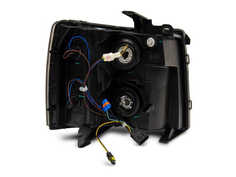 Raxiom 07-13 Chevrolet Silverado 1500 Axial Headlights w/ SEQL LED Bar- Blk Housing (Clear Lens) S138004 S138004 Photo - Close Up