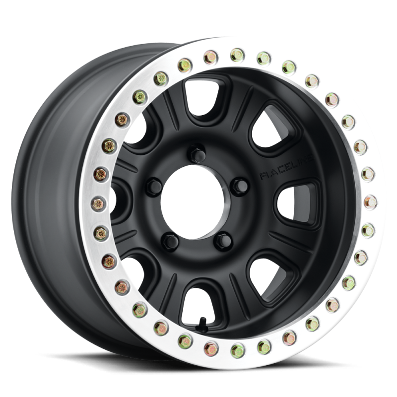 Raceline RT231 Monster 17x9.5in/5x139.7 BP/-32mm Offset/107.95mm Bore BLK & MACH Ring Beadlock Wheel RT231-79555-32 RT231-79555-32 Photo - Primary