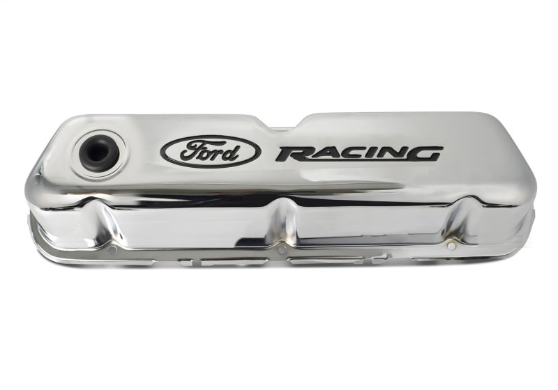 Ford Chrome Steel Valve Cover Set w/Ford Racing Logo FRD302-071 302-071 Photo - Unmounted