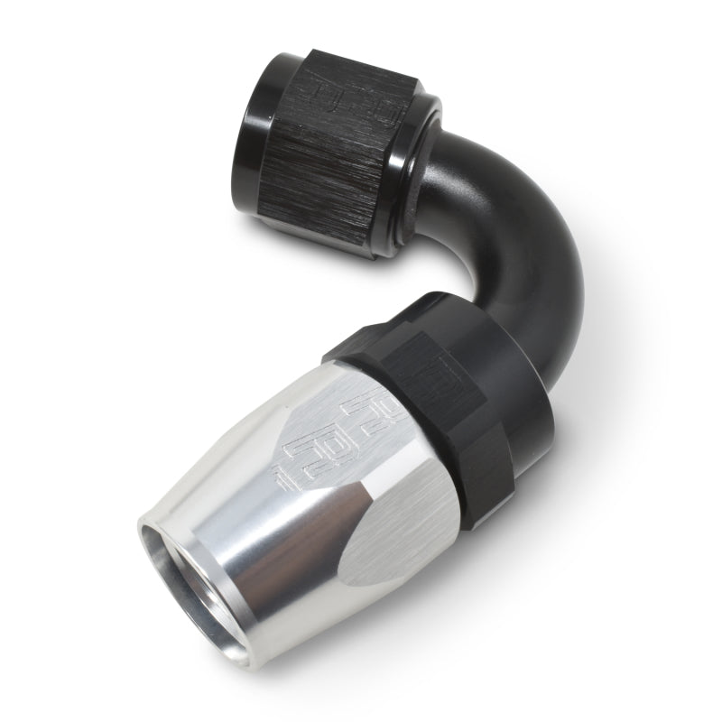 Russell Hose End #12 An Swivel 120 Degree Tight Radius Clr/Black Anodized 613433 Photo - out of package
