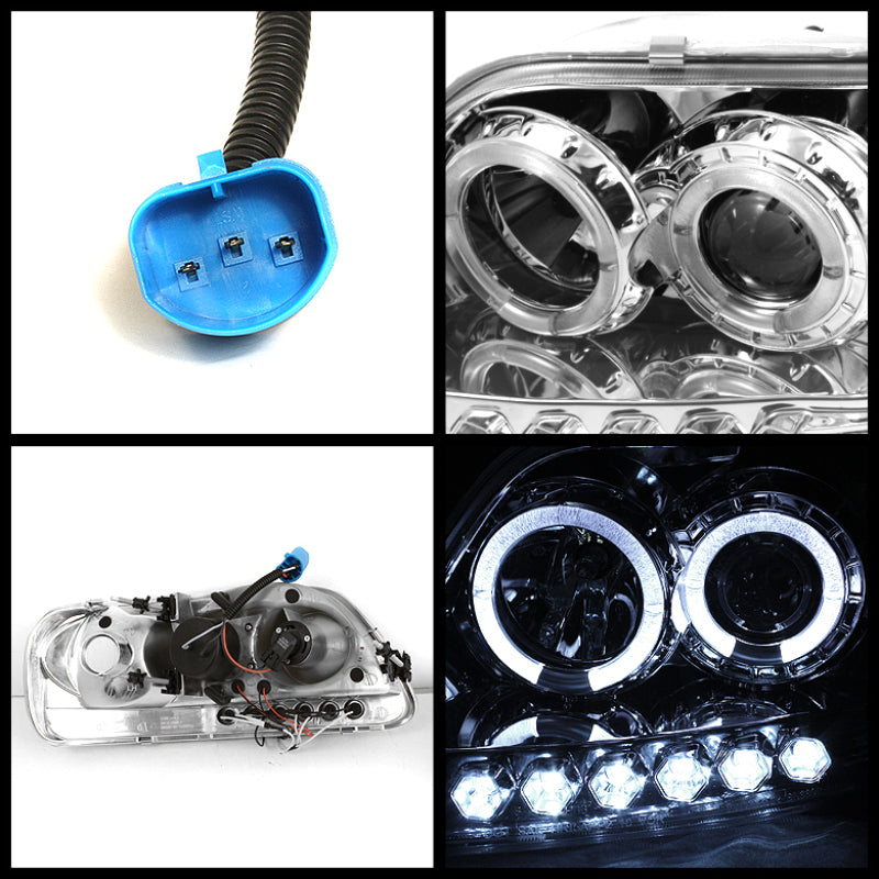 Spyder Ford F150 97-0 Projector - LED Halo Amber Reflctr LED Chome PRO-YD-FF15097-1P-AM-C 5010278 5010278 User 1